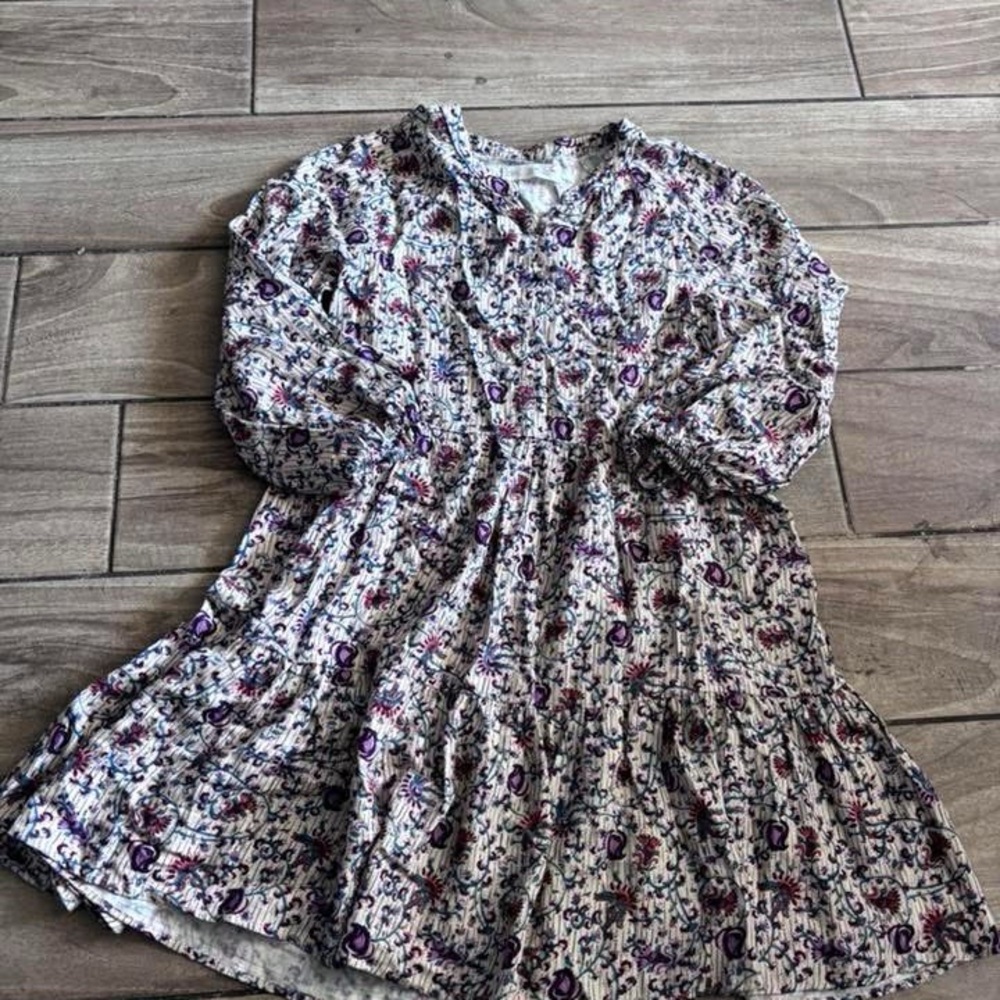 Zara Kids Floral Dress - Purple and White